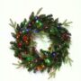 Norfolk Pine Mix Wreath – Warm White/Multi – Battery Op – 24″